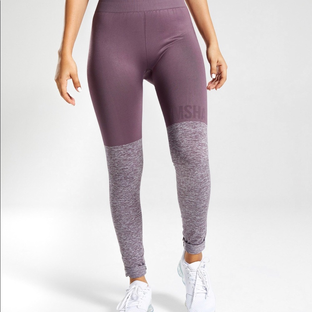 Gymshark Two Tone Seamless Leggings - Purple Wash